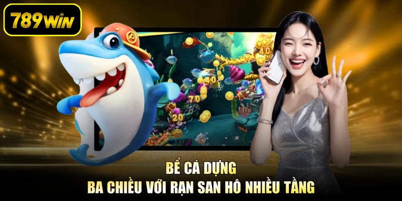 Bể cá dựng ba chiều với rạn san hô nhiều tầng