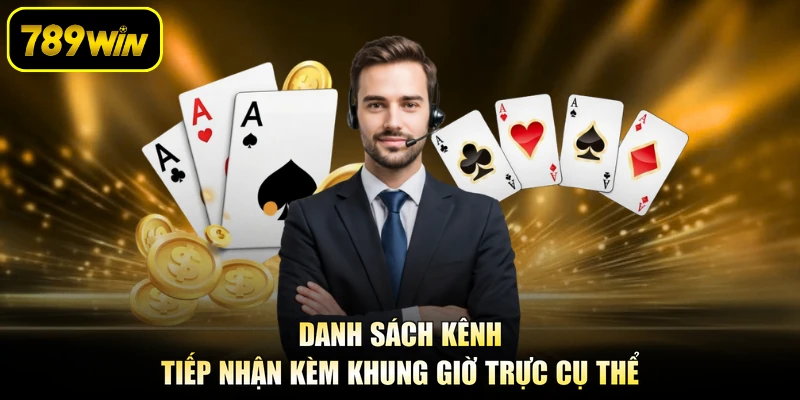 Danh sách kênh tiếp nhận kèm khung giờ trực cụ thể